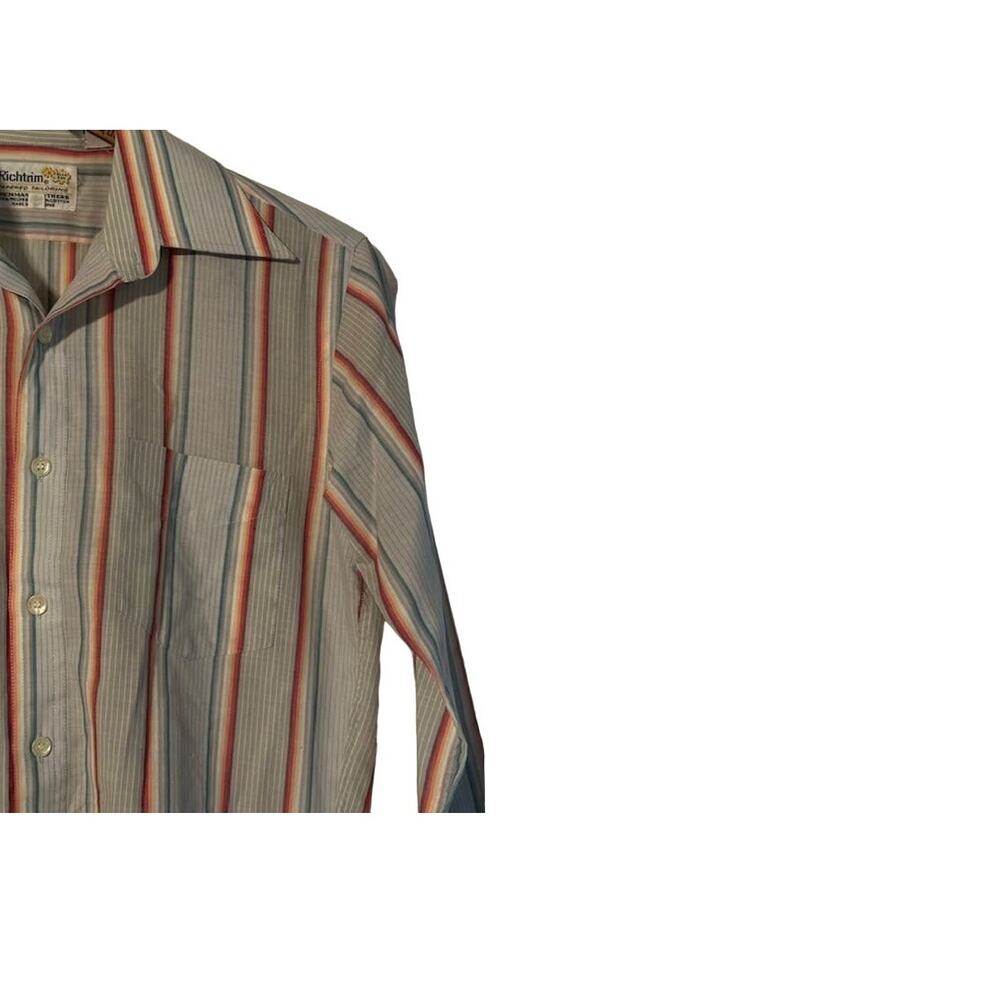 Vintage Cotton Blend Striped Button Down Shirt